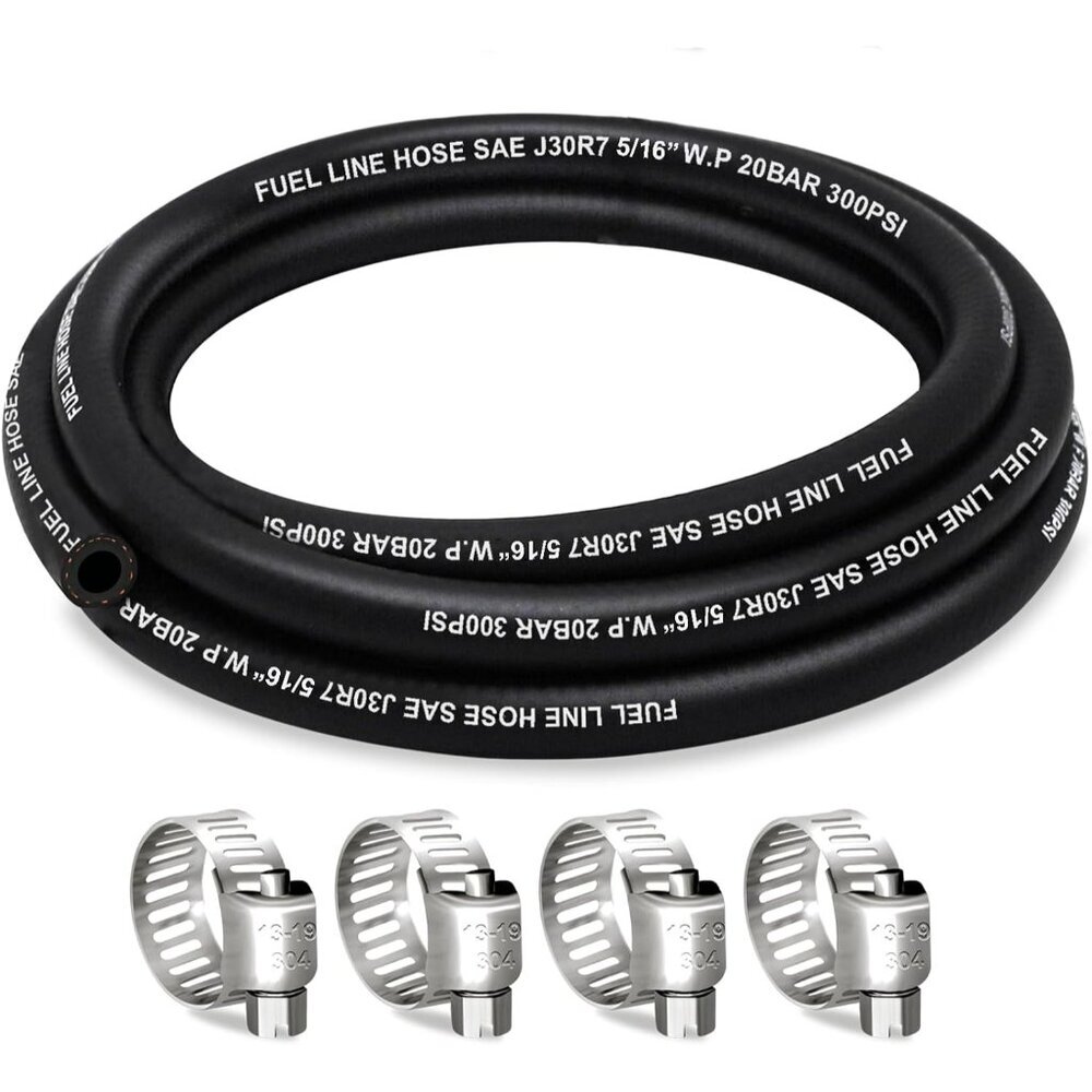High-Performance 5/16 Fuel Line Hose - 5FT NBR, Ideal for Vehicles & Machinery